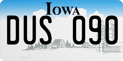 IA license plate DUS090
