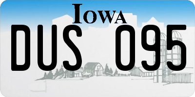 IA license plate DUS095