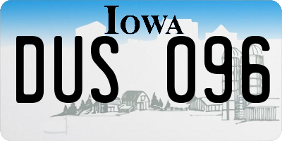 IA license plate DUS096