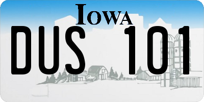 IA license plate DUS101