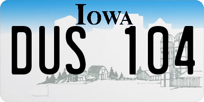 IA license plate DUS104
