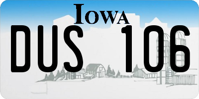 IA license plate DUS106