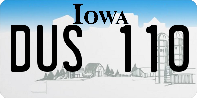 IA license plate DUS110