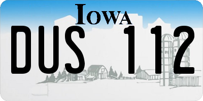 IA license plate DUS112