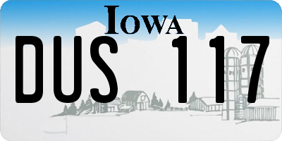 IA license plate DUS117