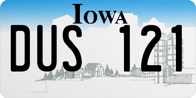 IA license plate DUS121