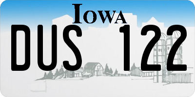 IA license plate DUS122