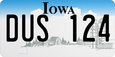 IA license plate DUS124
