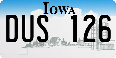 IA license plate DUS126