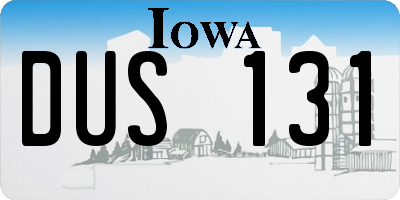 IA license plate DUS131