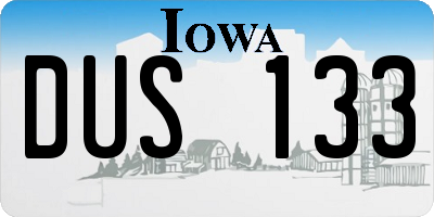 IA license plate DUS133