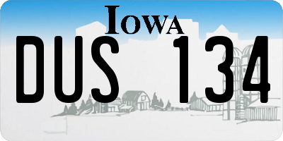 IA license plate DUS134