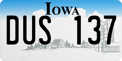 IA license plate DUS137