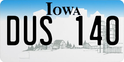 IA license plate DUS140
