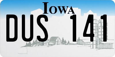 IA license plate DUS141