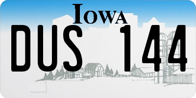 IA license plate DUS144
