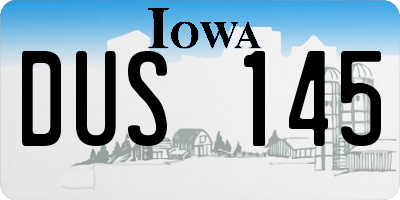 IA license plate DUS145
