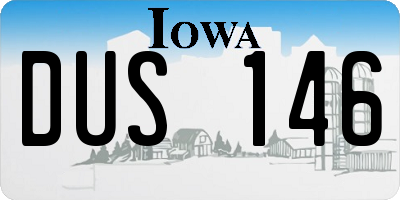 IA license plate DUS146