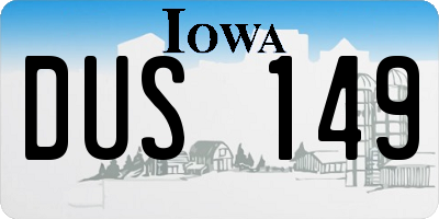 IA license plate DUS149