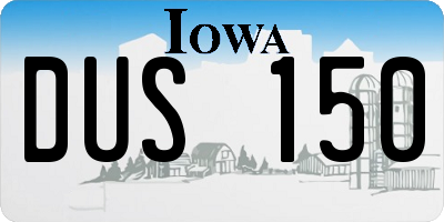 IA license plate DUS150