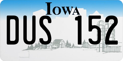 IA license plate DUS152
