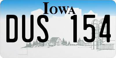 IA license plate DUS154