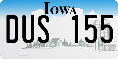 IA license plate DUS155