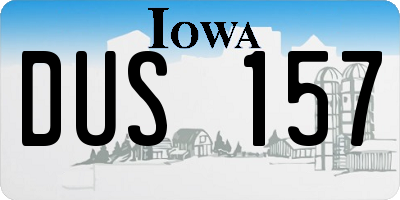 IA license plate DUS157