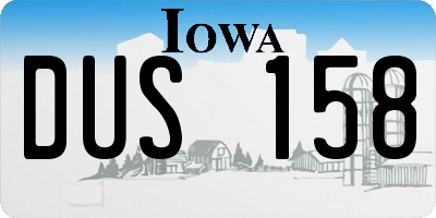 IA license plate DUS158
