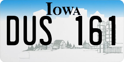 IA license plate DUS161