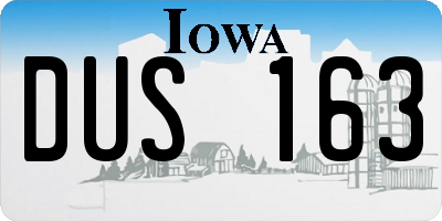 IA license plate DUS163