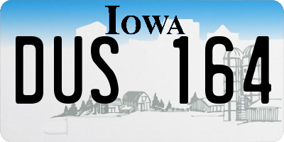 IA license plate DUS164