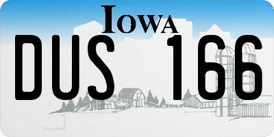 IA license plate DUS166