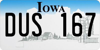 IA license plate DUS167