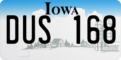 IA license plate DUS168