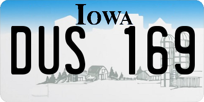 IA license plate DUS169