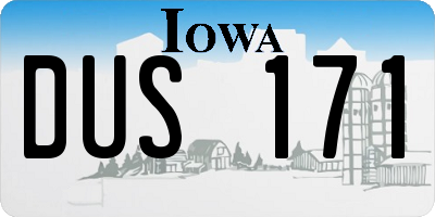IA license plate DUS171