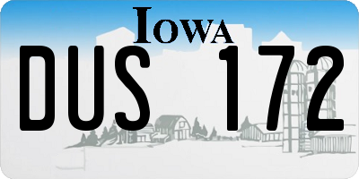 IA license plate DUS172