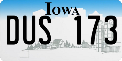 IA license plate DUS173