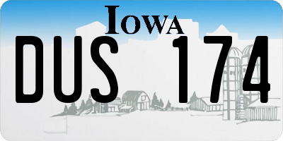 IA license plate DUS174
