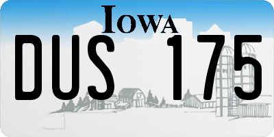 IA license plate DUS175