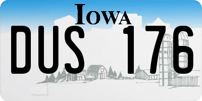 IA license plate DUS176