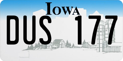 IA license plate DUS177