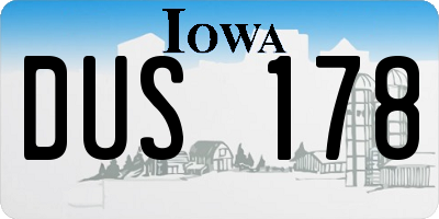 IA license plate DUS178