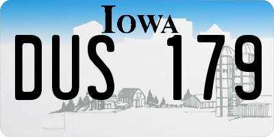 IA license plate DUS179