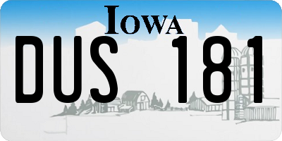 IA license plate DUS181
