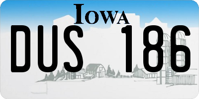 IA license plate DUS186