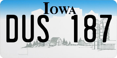 IA license plate DUS187