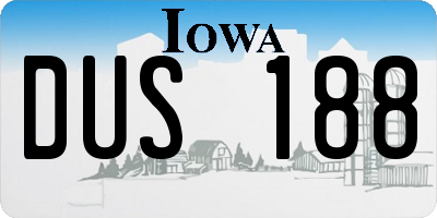 IA license plate DUS188