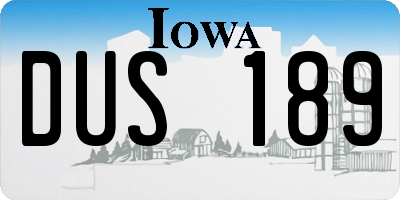 IA license plate DUS189